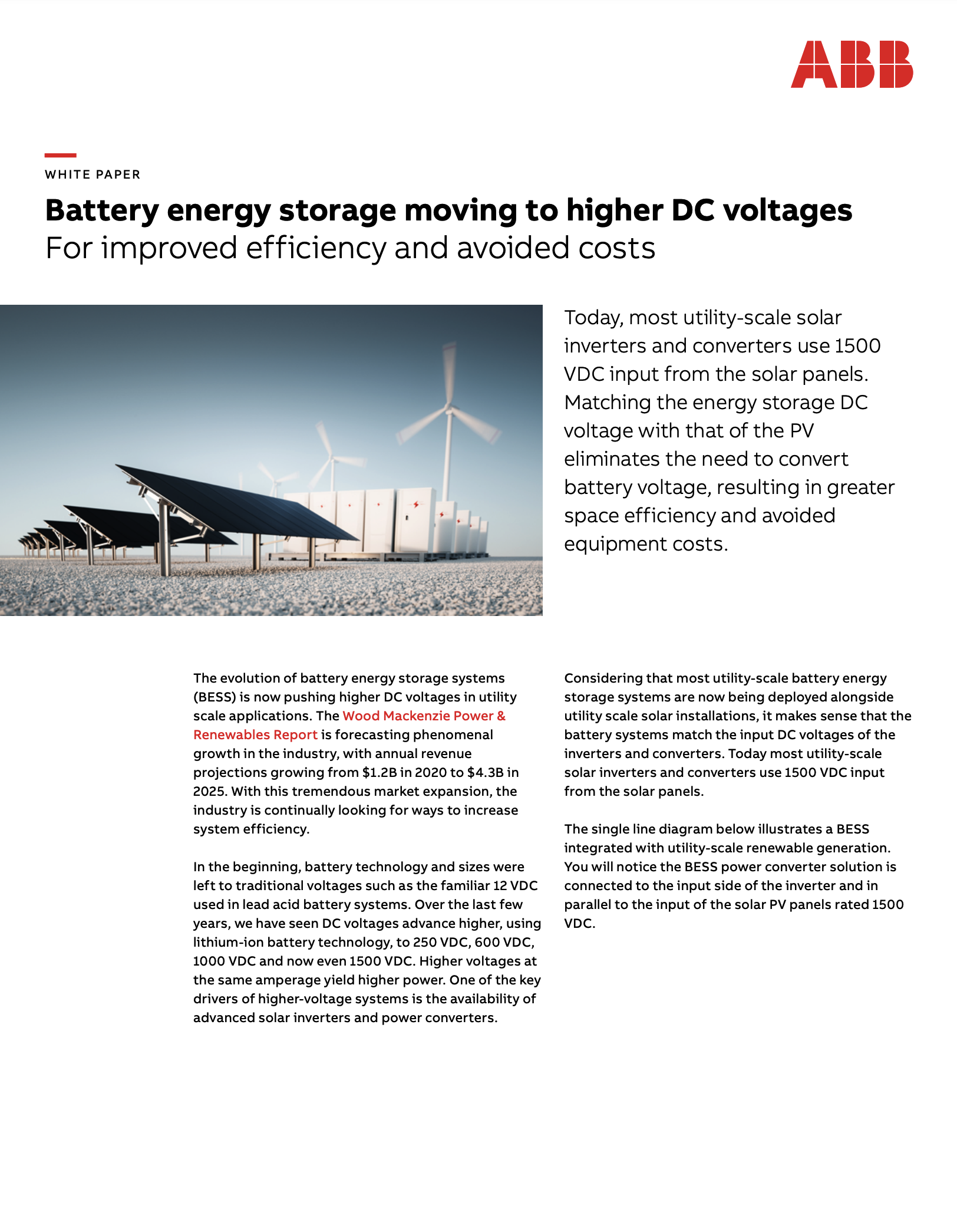 Whitepaper: Battery energy storage moving to higher DC voltages Download Request